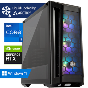 Intel Core i7 12700F (Watergekoeld) met GeForce RTX 4070 - 32GB RAM - 1000GB SSD - WiFi - Bluetooth - Windows 11 Pro