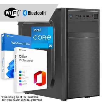 Core i5 compleet met WiFi + Bluetooth + Windows 11 Pro + Office 2024 (Word, Excel, Powerpoint, Outlook)