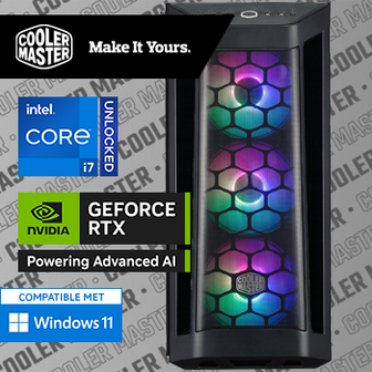 Intel Core i7 12700KF (Watergekoeld) met GeForce RTX 5060 Ti - 32GB RAM - 1000GB SSD - WiFi - Bluetooth - COOLER MASTER