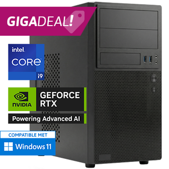 PC voor Foto- en 4K Videobewerking met Intel Core i9 en GeForce RTX 5060 - 32GB RAM - 1000GB SSD - WiFi - Bluetooth - Cardreader - GIGADEAL!