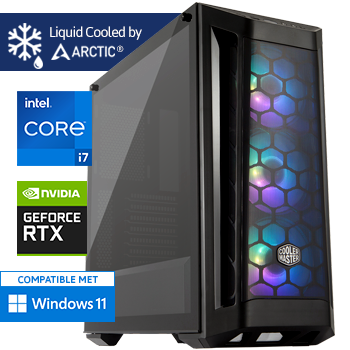 Intel Core i7 12700F (Watergekoeld) met GeForce RTX 4070 - 32GB RAM - 1000GB SSD - WiFi - Bluetooth