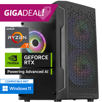 AMD Ryzen 7 met GeForce RTX 5070 - 32GB RAM - 1000GB SSD - WiFi - Bluetooth - GIGADEAL!