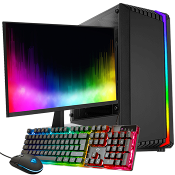 AMD Ryzen 7 met GeForce RTX 5050 (Game PC set inclusief Toetsenbord, Muis en 27 inch Monitor)