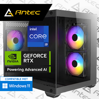 Intel Core i9 14900F (Watergekoeld) met GeForce RTX 5060 Ti - 32GB RAM - 1000GB SSD - WiFi - Bluetooth - ANTEC