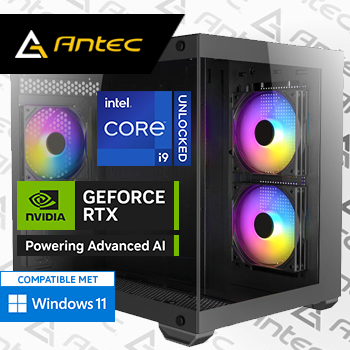 Intel Core i9 12900KF (Watergekoeld) met GeForce RTX 5060 Ti - 32GB RAM - 1000GB SSD - WiFi - Bluetooth - ANTEC