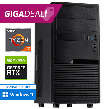 PC voor Foto- en 4K Videobewerking met AMD Ryzen 7 en GeForce RTX 5060 - 32GB RAM - 1000GB SSD - WiFi - Bluetooth - Cardreader - GIGADEAL!