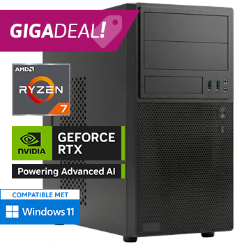 PC voor Foto- en 4K Videobewerking met AMD Ryzen 7 en GeForce RTX 5060 - 32GB RAM - 1000GB SSD - WiFi - Bluetooth - Cardreader - GIGADEAL!