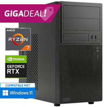 PC voor Foto- en 4K Videobewerking met AMD Ryzen 7 en GeForce RTX 3050 - 32GB RAM - 1000GB SSD - WiFi - Bluetooth - Cardreader - GIGADEAL!
