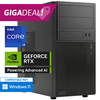 PC voor Foto- en 4K Videobewerking met Intel Core i9 en GeForce RTX 5060 - 32GB RAM - 1000GB SSD - WiFi - Bluetooth - Cardreader - GIGADEAL!